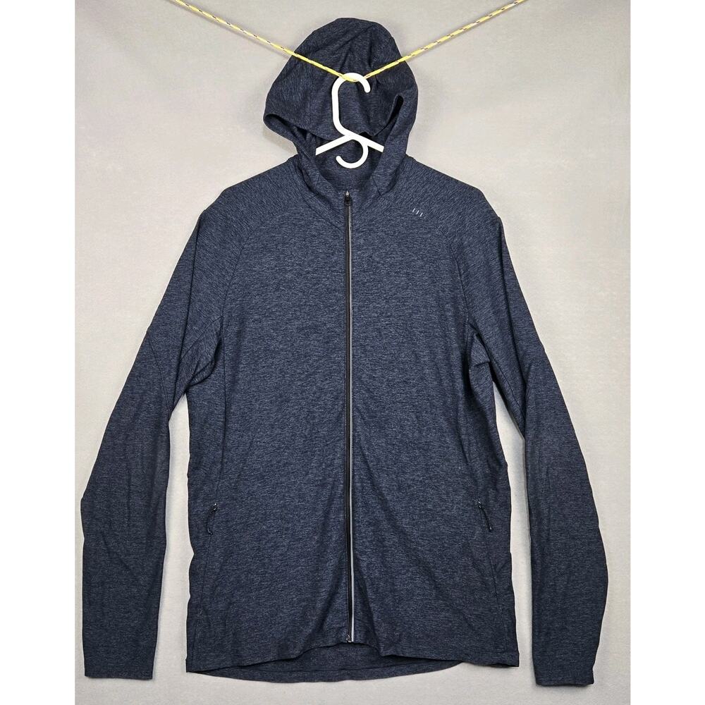 Lululemon Surge Warm Men's L Full Zip Jacket Athletic Hoodie Heathered Blue